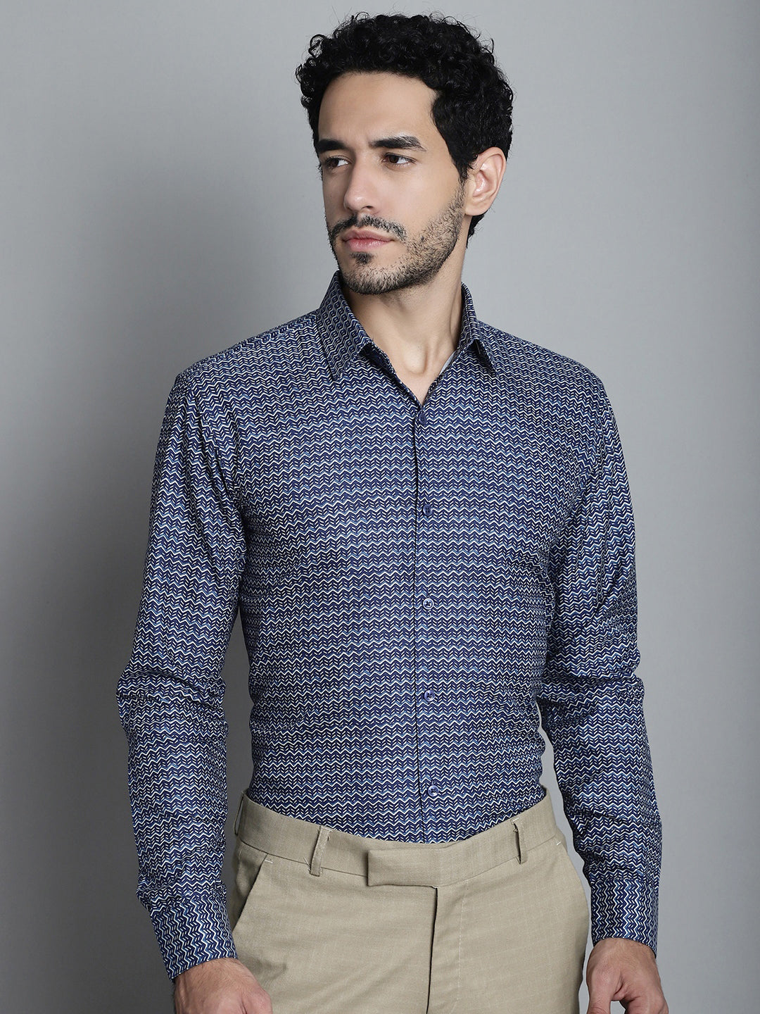 Men's Printed Formal Shirts - Geometric Mens Shirt