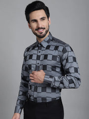 Printed Formal Shirt-SF-901Grey