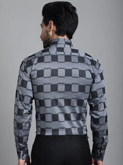 Printed Formal Shirt-SF-901Grey