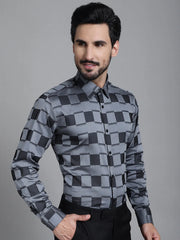 Printed Formal Shirt-SF-901Grey