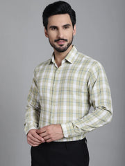 Checked Formal Shirt-SF-902Beige