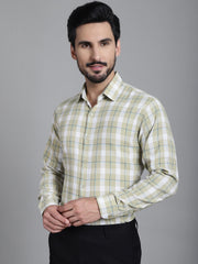 Checked Formal Shirt-SF-902Beige
