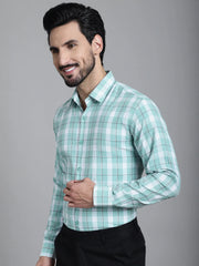 Checked Formal Shirt-SF-902Green