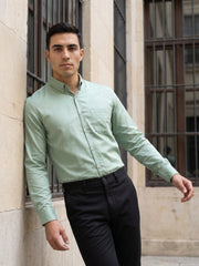 Men Regular Fit Solid Button-Down Collar Formal Shirt ( RDSH 9042Pista )