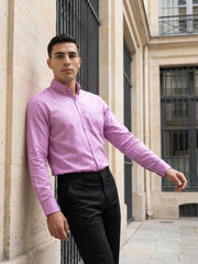 Men Regular Fit Solid Button-Down Collar Formal Shirt ( RDSH 9042Purple )