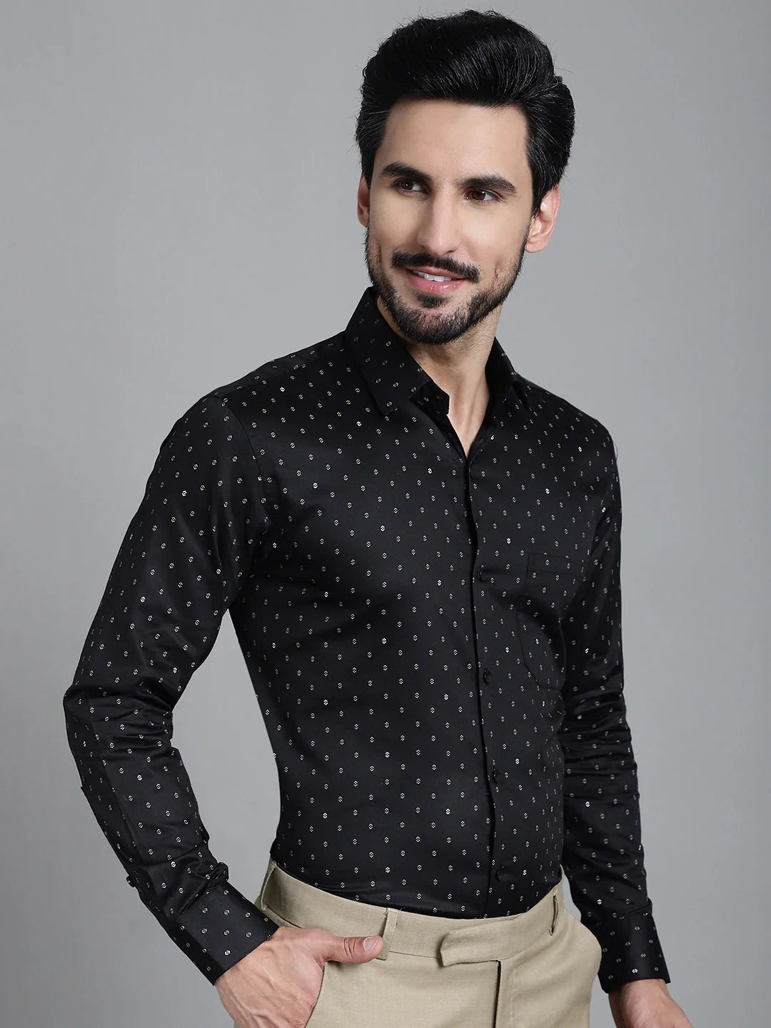 Printed Formal Shirt-SF-906 - Cotton Mens Shirt