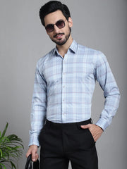 Checked Formal Shirt-SF-910Blue