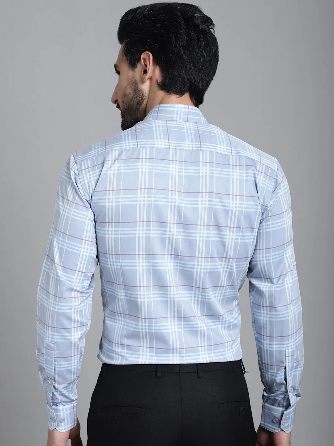 Blue Checked Formal Shirt - Cotton Mens Shirt Collection