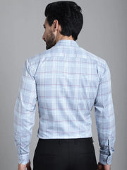 Checked Formal Shirt-SF-910Blue