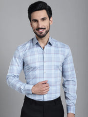 Checked Formal Shirt-SF-910Blue