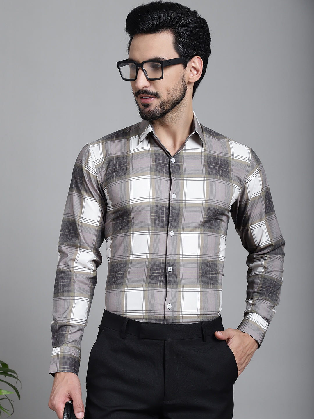 Checked Formal Shirt - SF-911 - Mens Shirt Cotton Blend