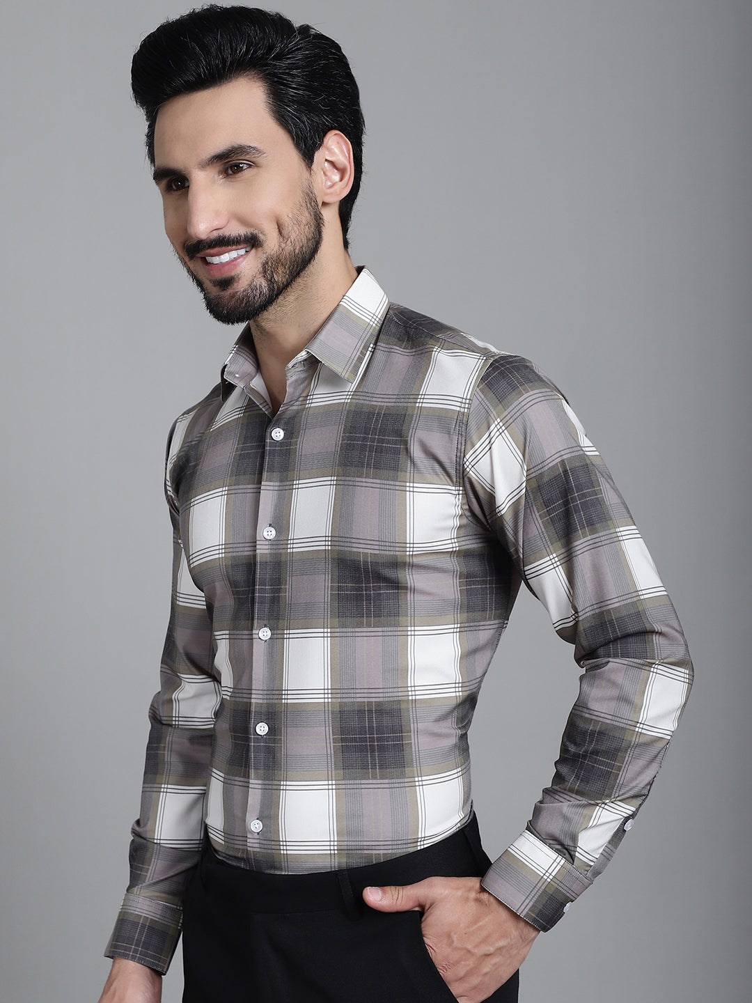 Checked Formal Shirt - SF-911 - Mens Shirt Cotton Blend