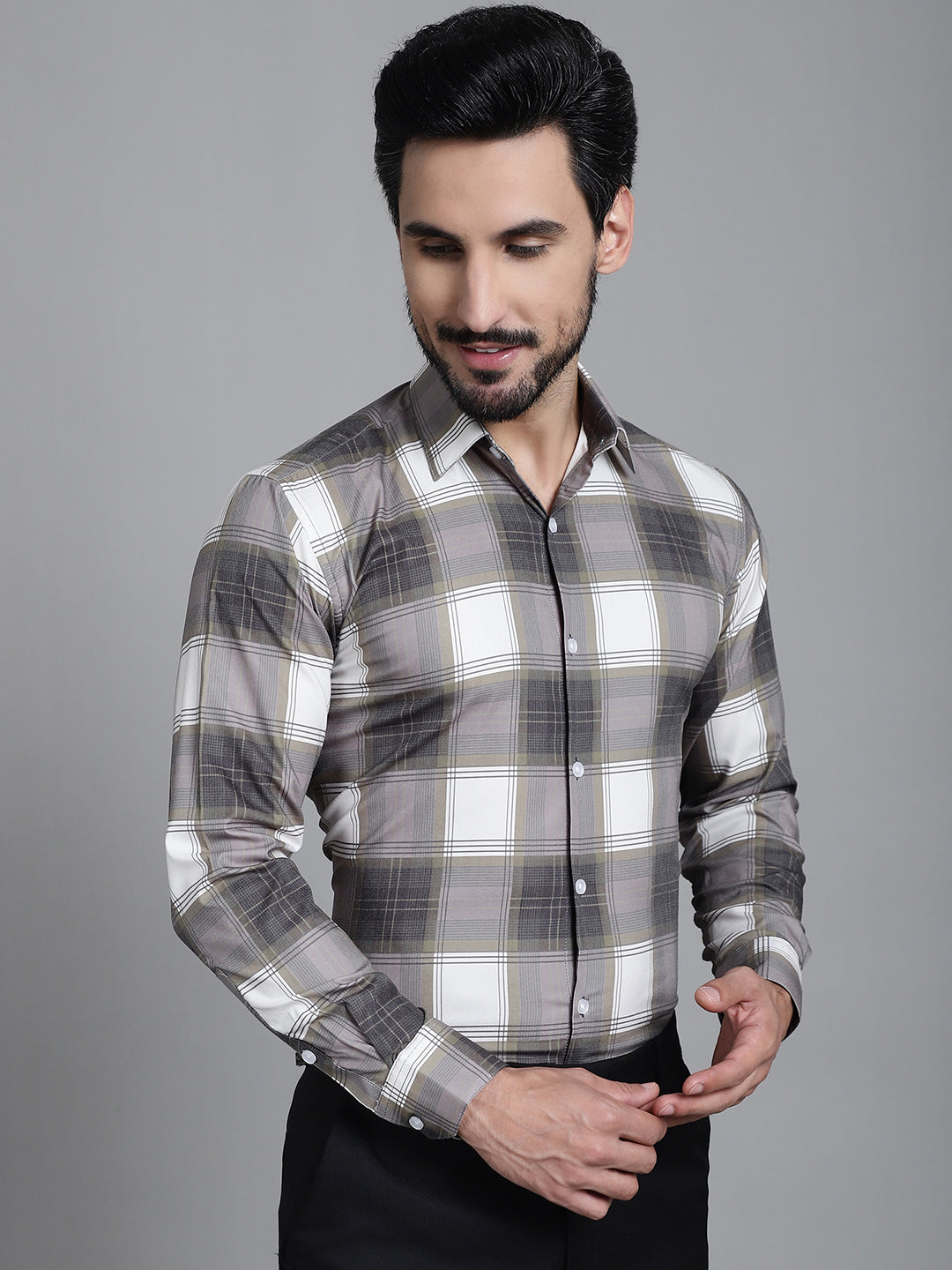 Checked Formal Shirt - SF-911 - Mens Shirt Cotton Blend