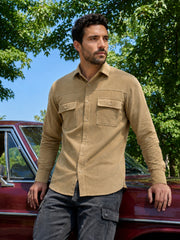 Men Standard Corduroy Cotton Shirt ( RDSH 925Beige )