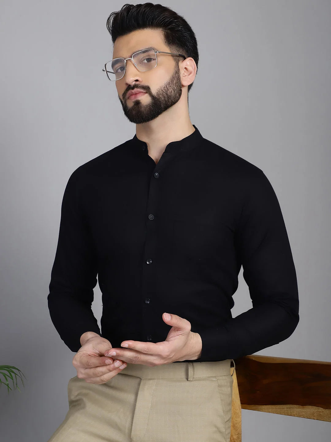 Black Cotton Formal Shirts for Men | Stylish Mens Shirt