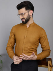 Cotton Solid Formal Shirt for Mens-SF-927Mustard