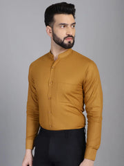 Cotton Solid Formal Shirt for Mens-SF-927Mustard