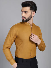 Cotton Solid Formal Shirt for Mens-SF-927Mustard