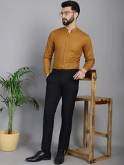 Cotton Solid Formal Shirt for Mens-SF-927Mustard