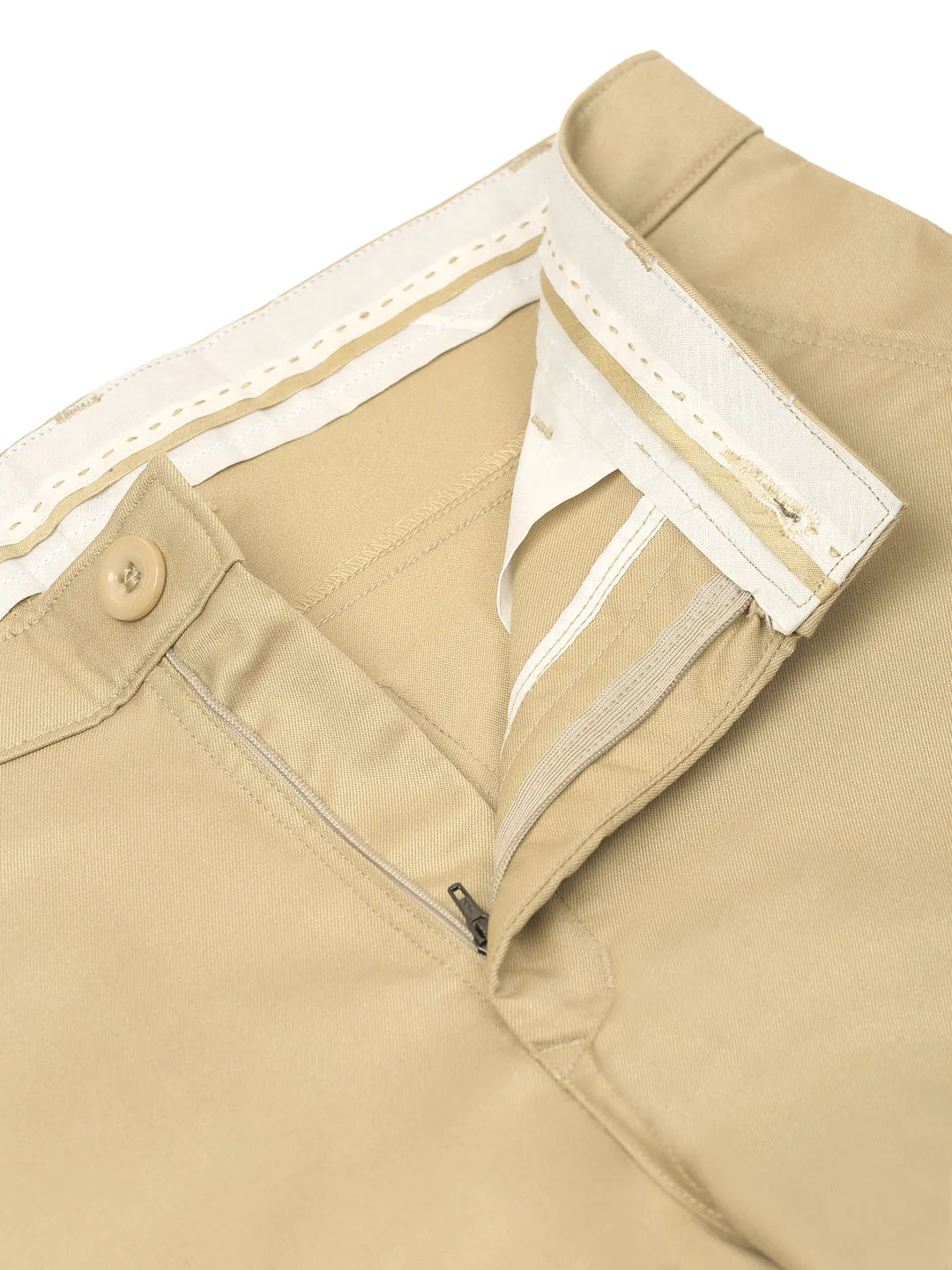 Men's Beige Cotton Solid Shorts - Slim Fit Cotton Pants