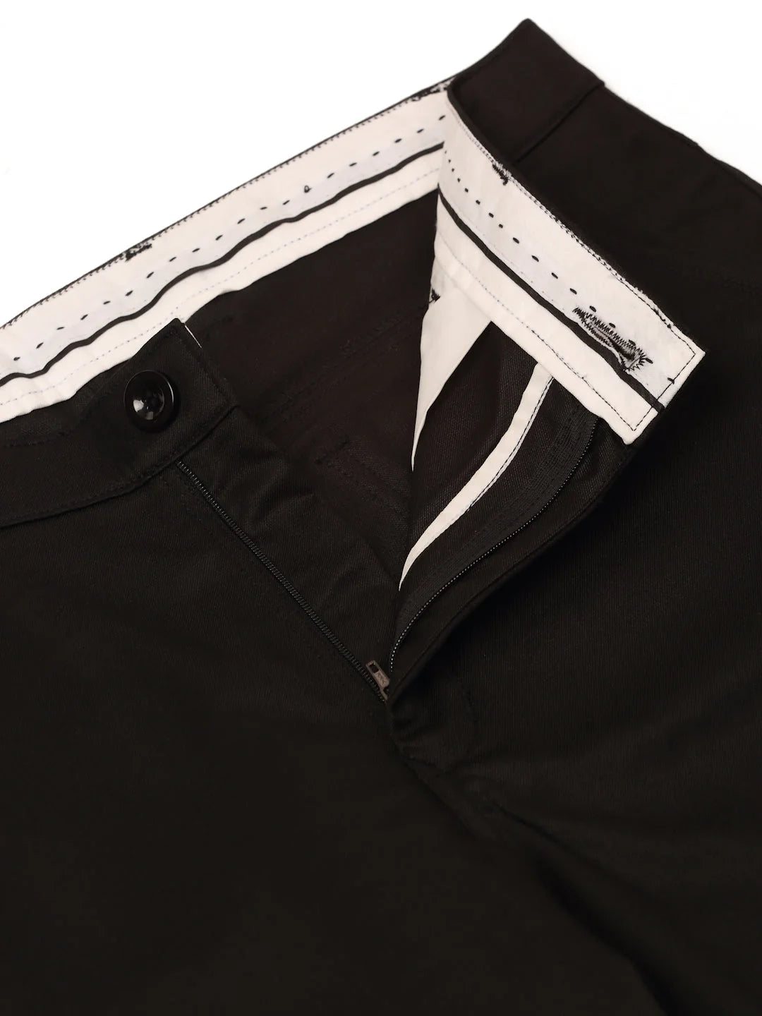 Men's Black Cotton Solid Shorts - Slim Fit Cotton Pants