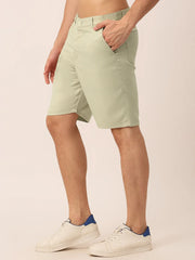 Needle Men's Casual Cotton Solid Shorts