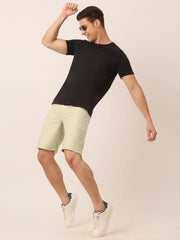 Needle Men's Casual Cotton Solid Shorts