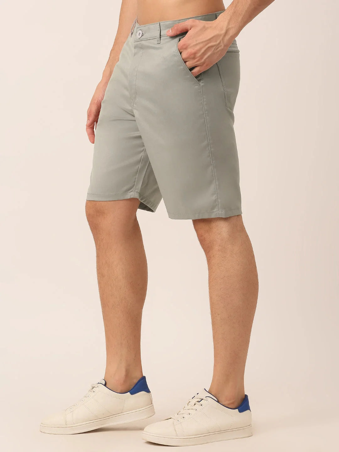 Men's Casual Solid Cotton Shorts | Indian Needle