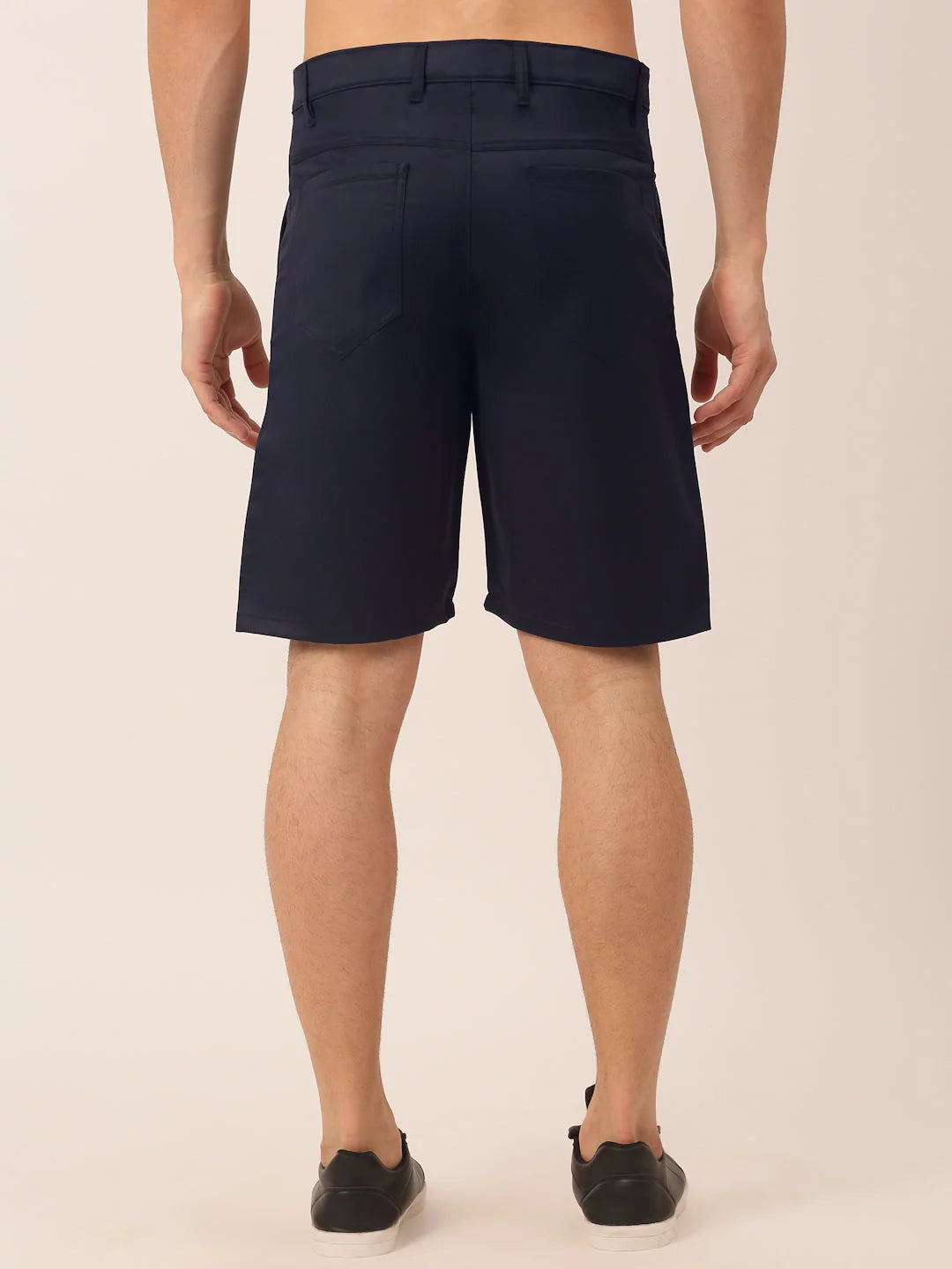 Men's Navy Casual Cotton Solid Shorts | Indian Needle