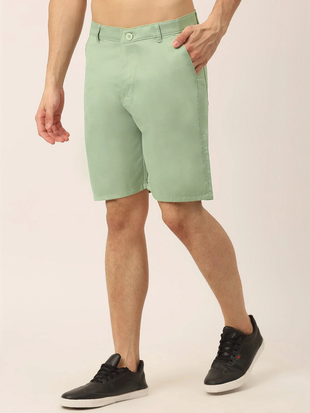 Indian Needle Casual Cotton Solid Shorts for Men