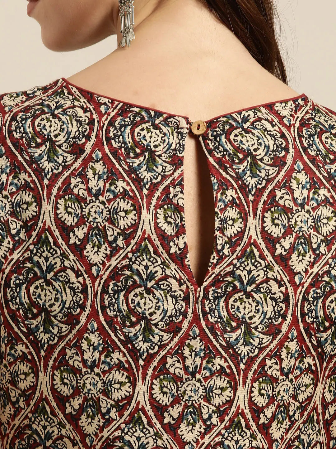 Brown Tiered Midi Dress | Sleeveless Indian Cotton Dresses