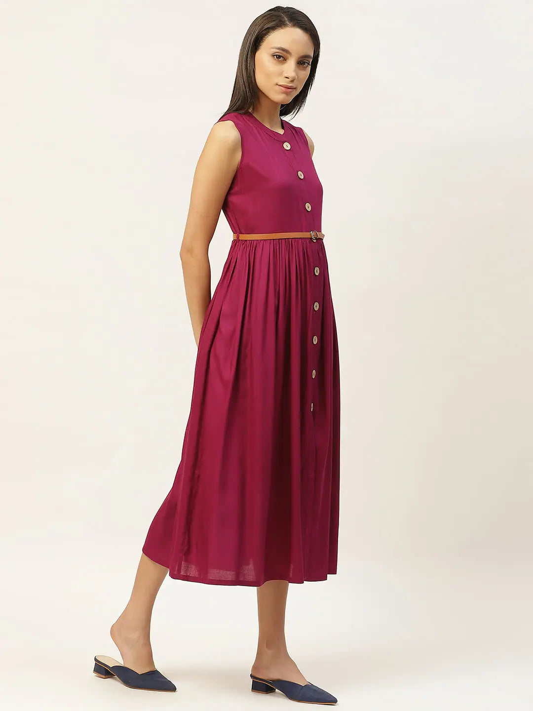 Purple Sleeveless Dress | Indian Dresses Online