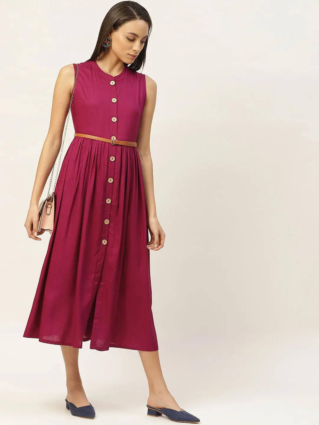 Purple Sleeveless Dress | Indian Dresses Online