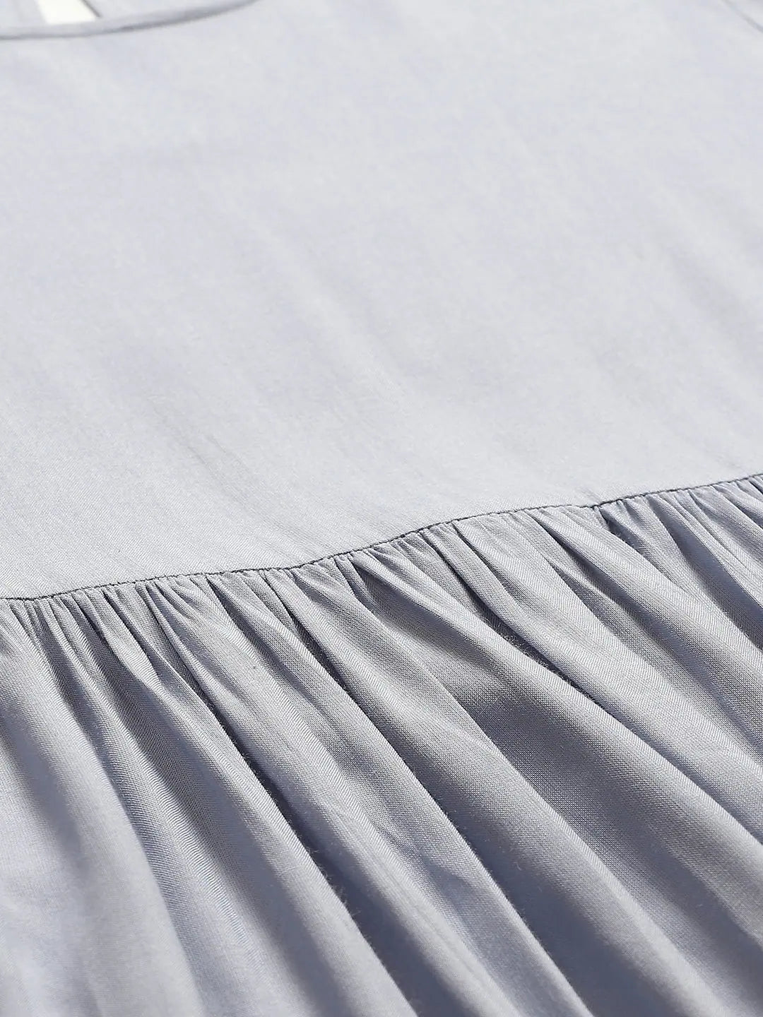 Grey Schiffli Midi Dress | Indian Cotton Dresses Online