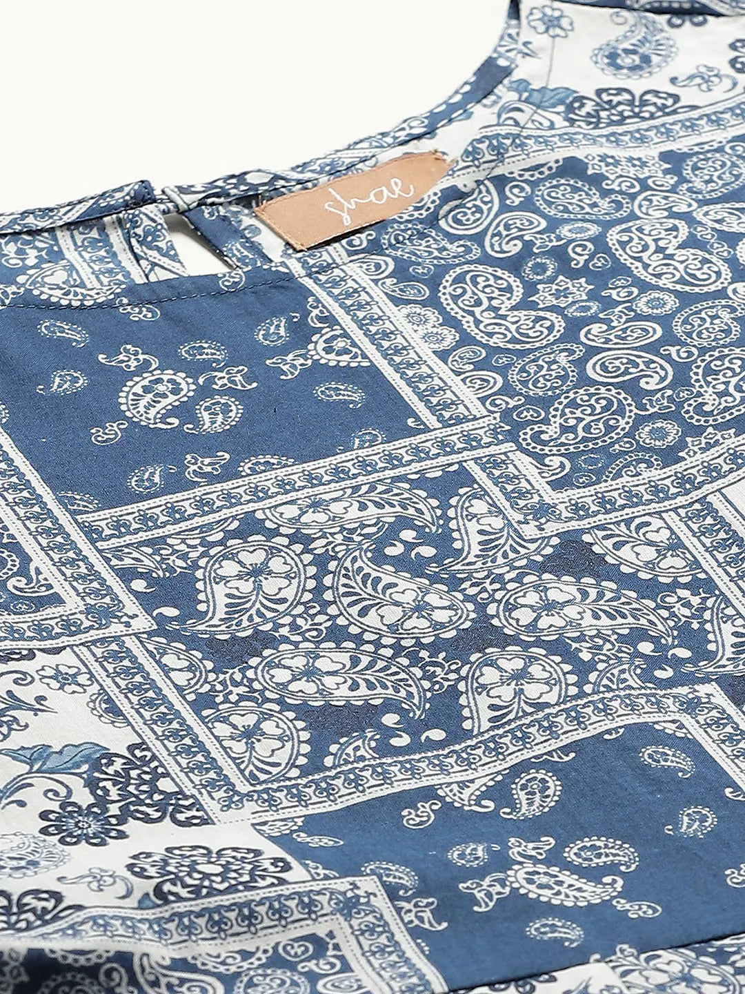 Navy Floral Anarkali Dress | Women's Cotton Anarkali Kurti