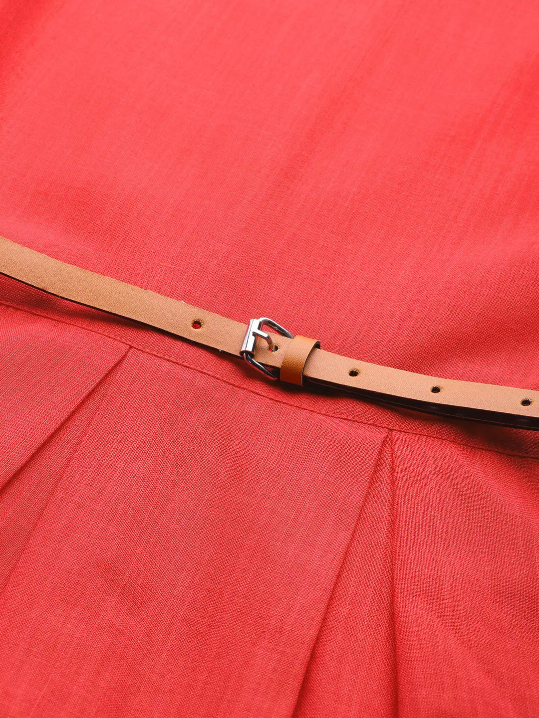 Red Sleeveless Midi Dress | Indian Cotton Dresses Online