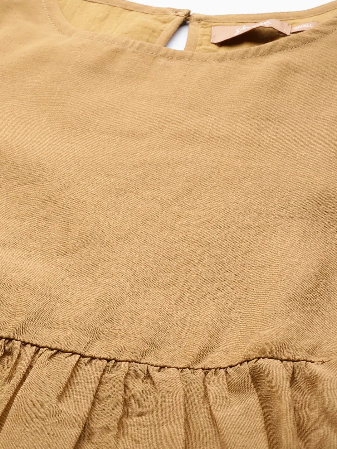 Brown Gota Patti Gathered Dress | Indian Dresses Online Now!