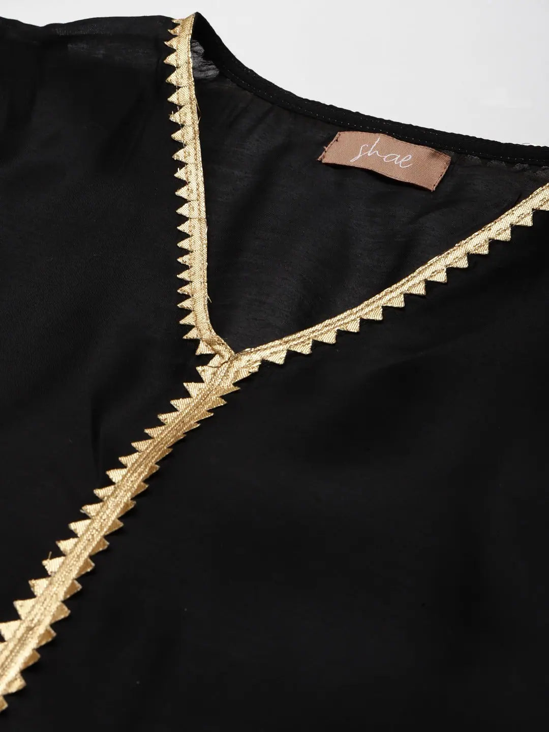 Black Chanderi Lace Kaftan - Stylish Kaftans For Women
