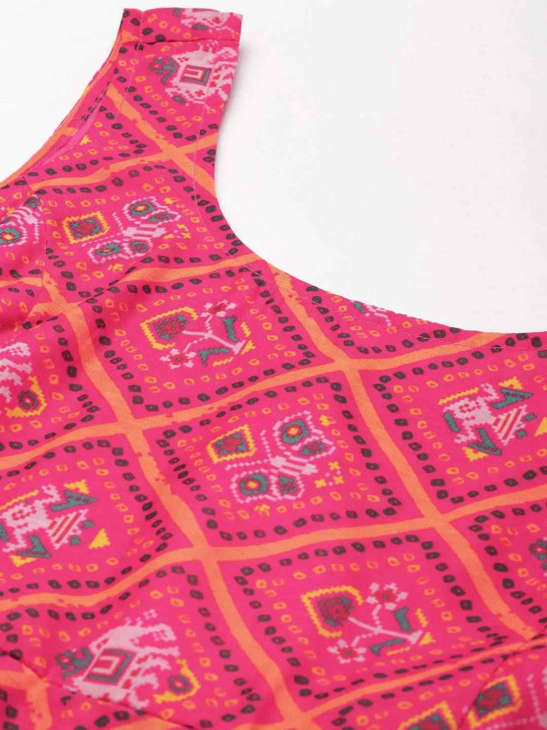 Pink Patola Anarkali Gown - Sleeveless Anarkali Dress for Women