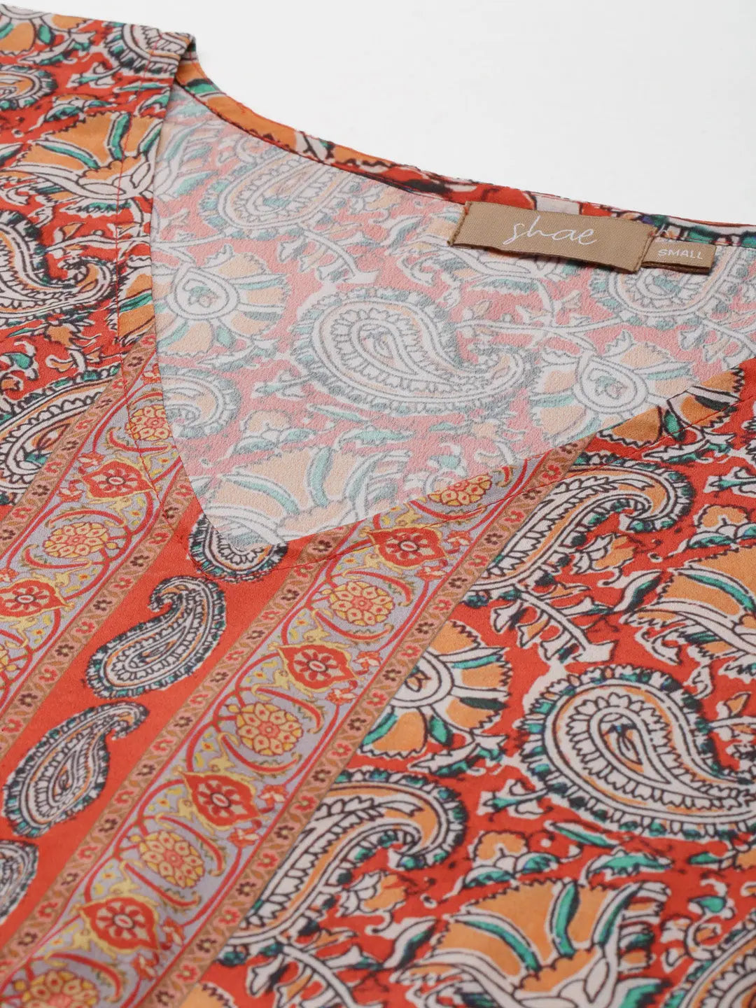 Orange & Green Paisely Women's Kaftan Dresses