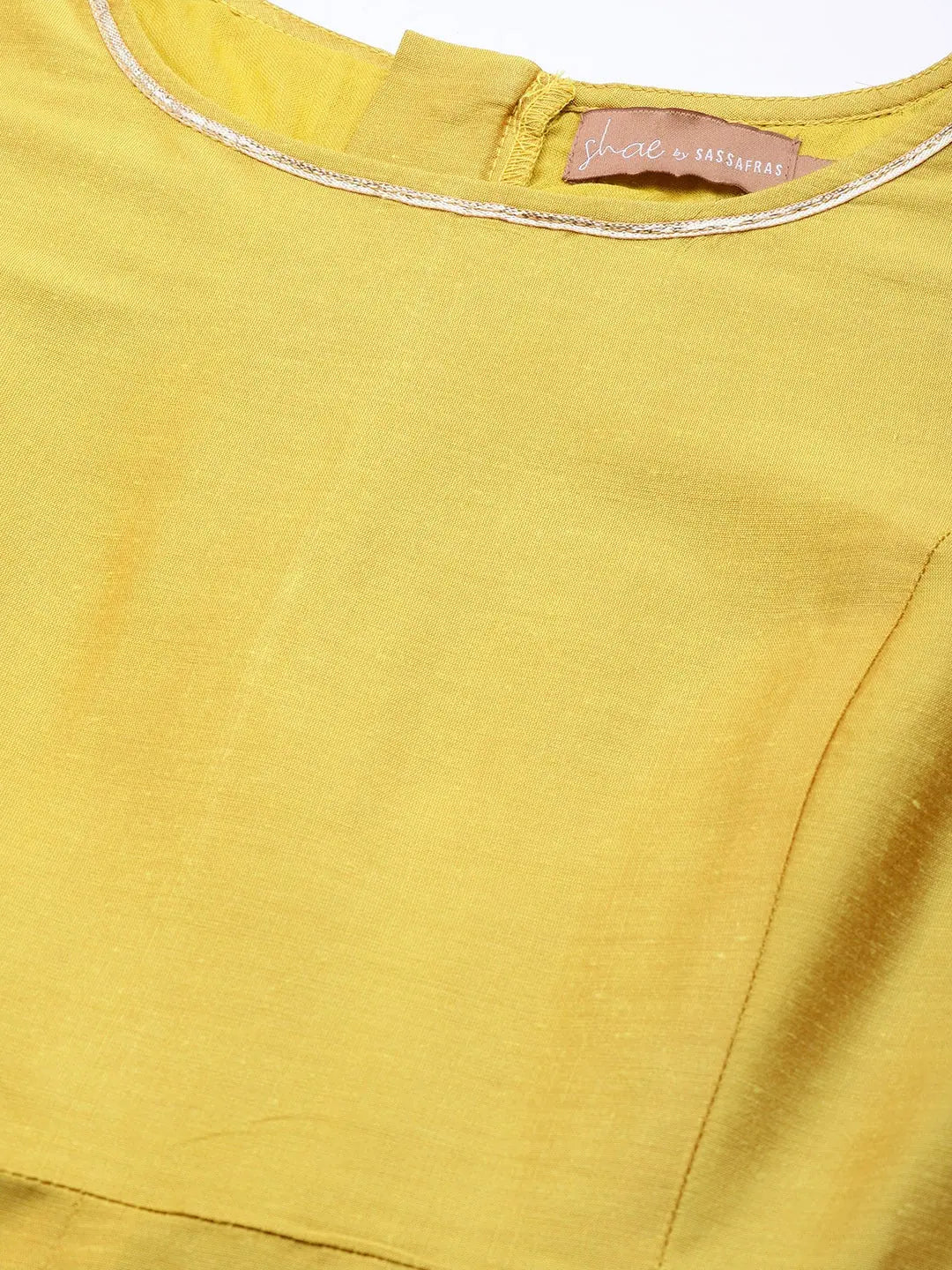Mustard Gota Anarkali Dress | Maxi Length Cotton Silk Anarkali...