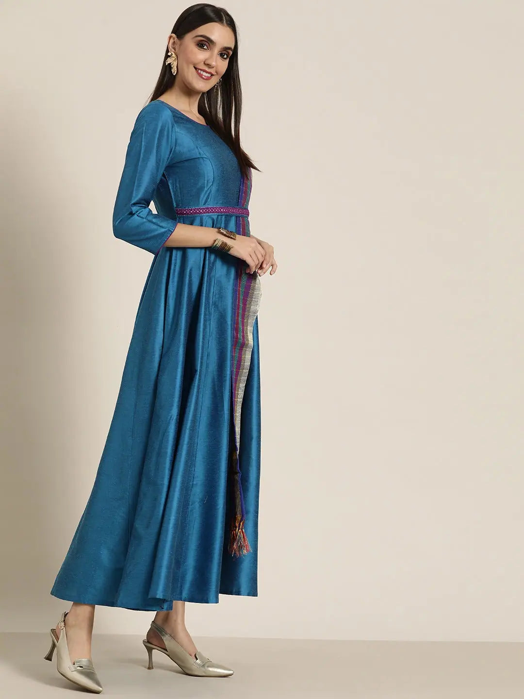 Blue Anarkali Maxi with Dupatta | Stylish Anarkali Kurti for W...