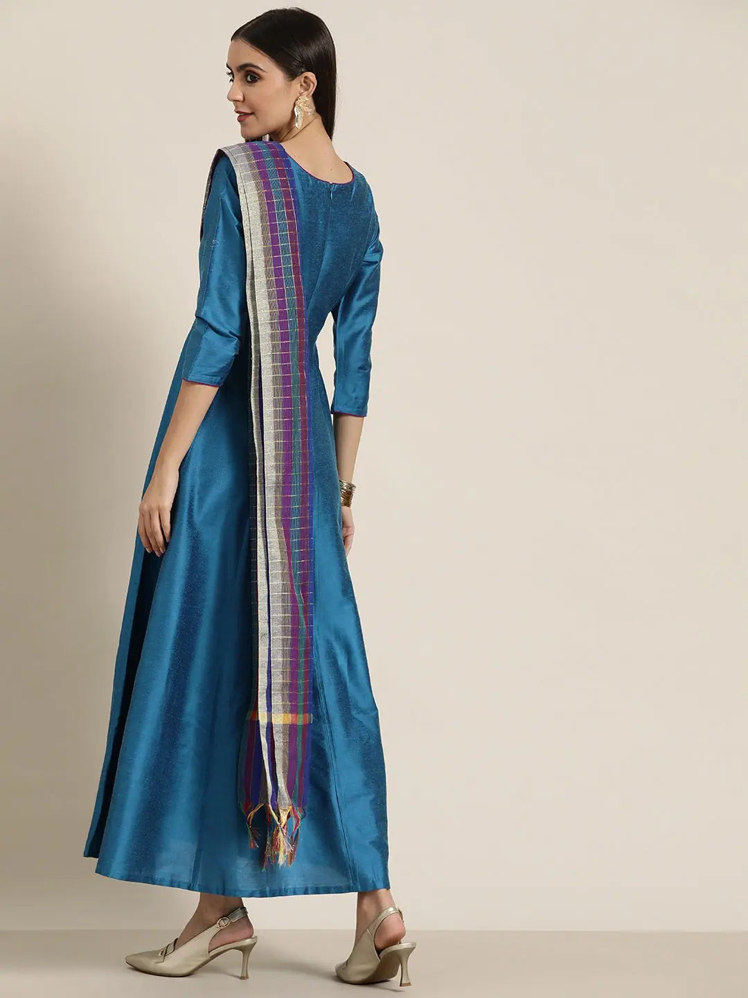 Blue Anarkali Maxi with Dupatta | Stylish Anarkali Kurti for W...