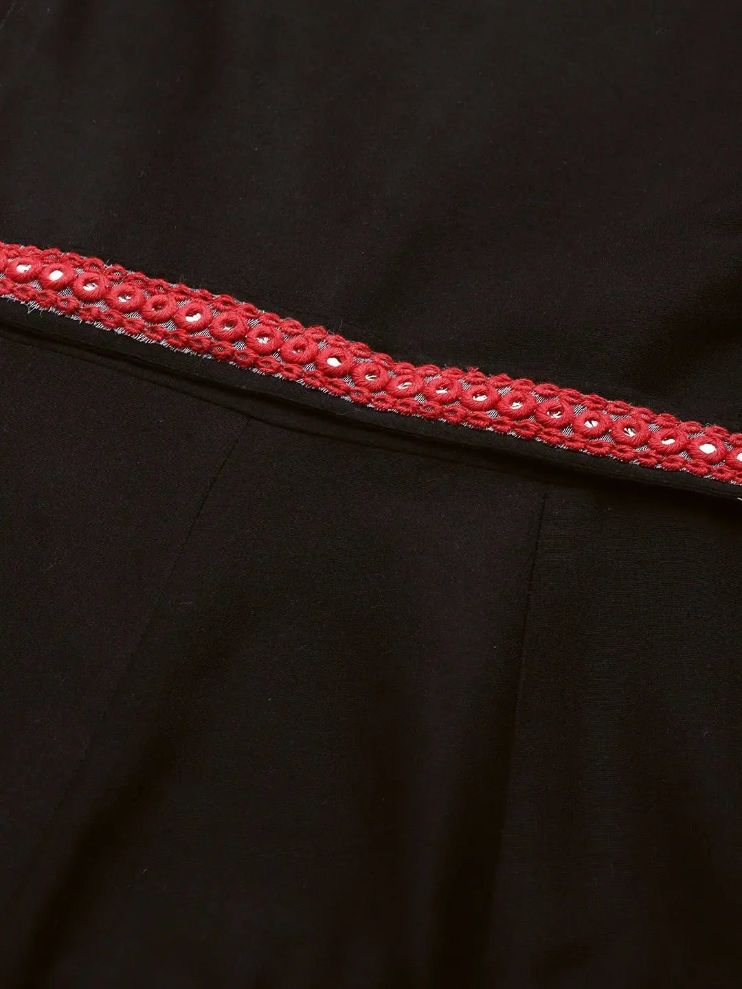 Black Anarkali Maxi with Red Dupatta | Anarkali Suit Set