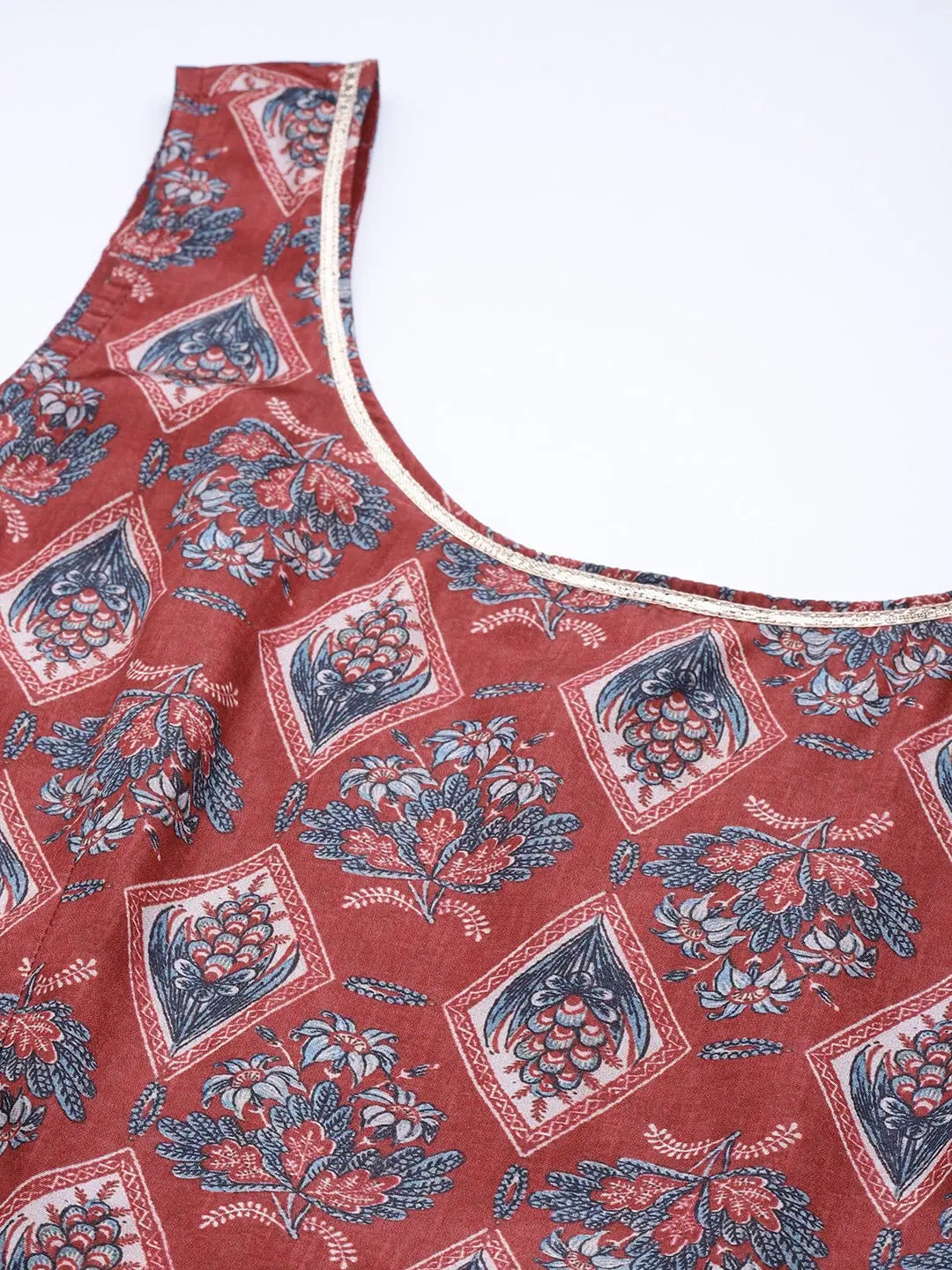 Maroon Floral Sleeveless Anarkali Dress | Women's Anarkali Gown