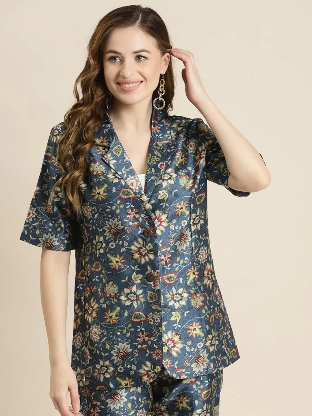 Women's Navy Floral Jacket - Trendy Women's Fashion Jackets
