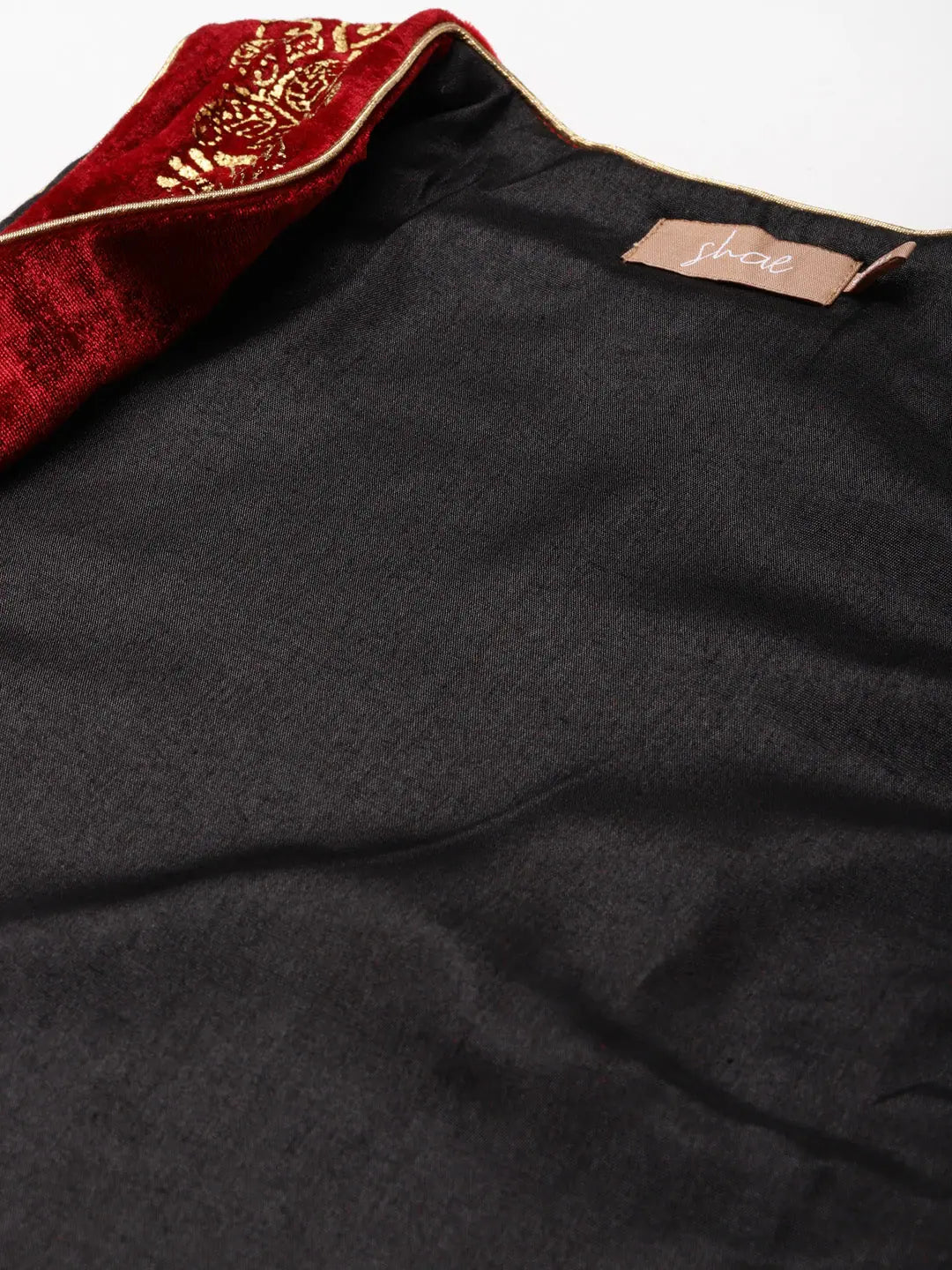 Maroon Foil Print Waistcoat - Women's Fashion Jackets