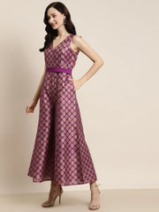 Women Printed Purple Jumpsuits & Sets