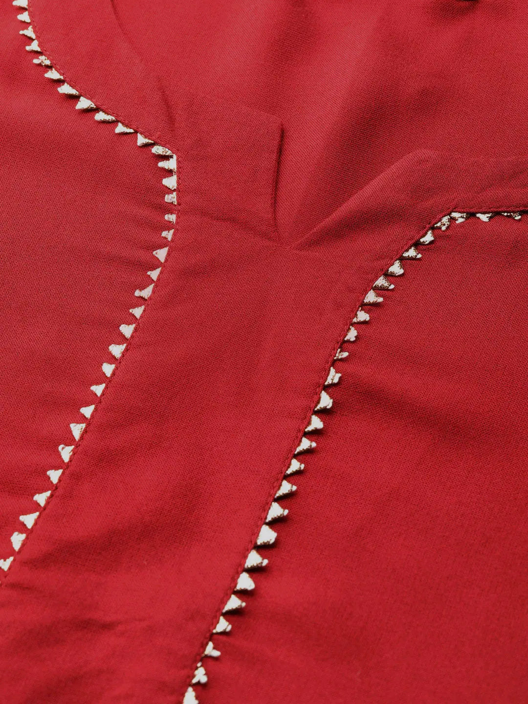 Maroon Embroidered Rayon Indian Kurta for Women