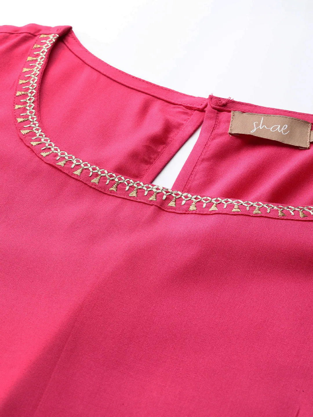 Fuchsia Zari Embroidered Kurta - Elegant Indian Kurtas Online